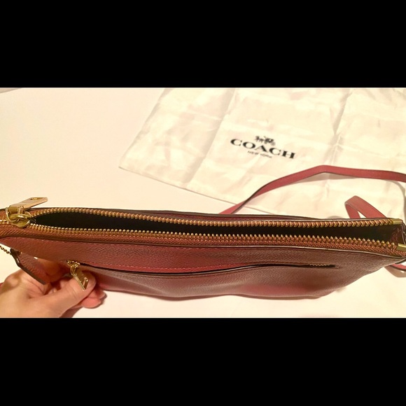 Coach Polly Pink Rouge Pink Pebbled Leather Crossbody Bag C3376 - Picture 11 of 11